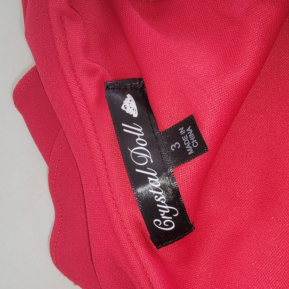Red Dress With Ruffle Sleeve - Picture 4 of 4